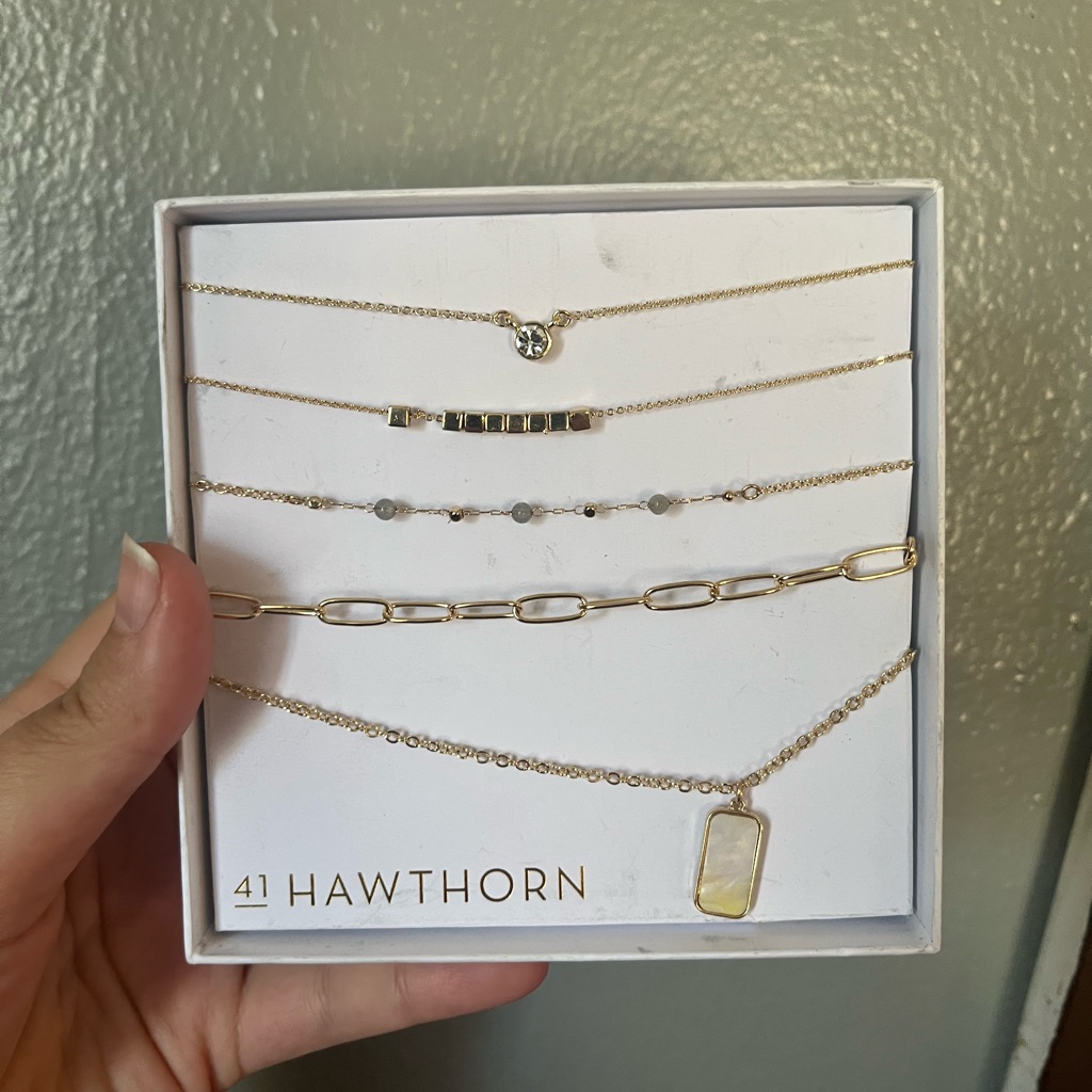 41 Hawthorn Gold Layered Pendant Necklace Set - Yellow Pendant
